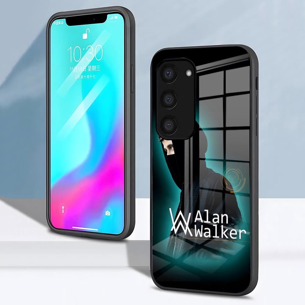 Чехол для телефона Alan Walker DJ для Samsung S26 S25 S24 FE S23 S22 S21 Plus S20 Ultra Note20Ultra Черное Стеклянное Покрытие