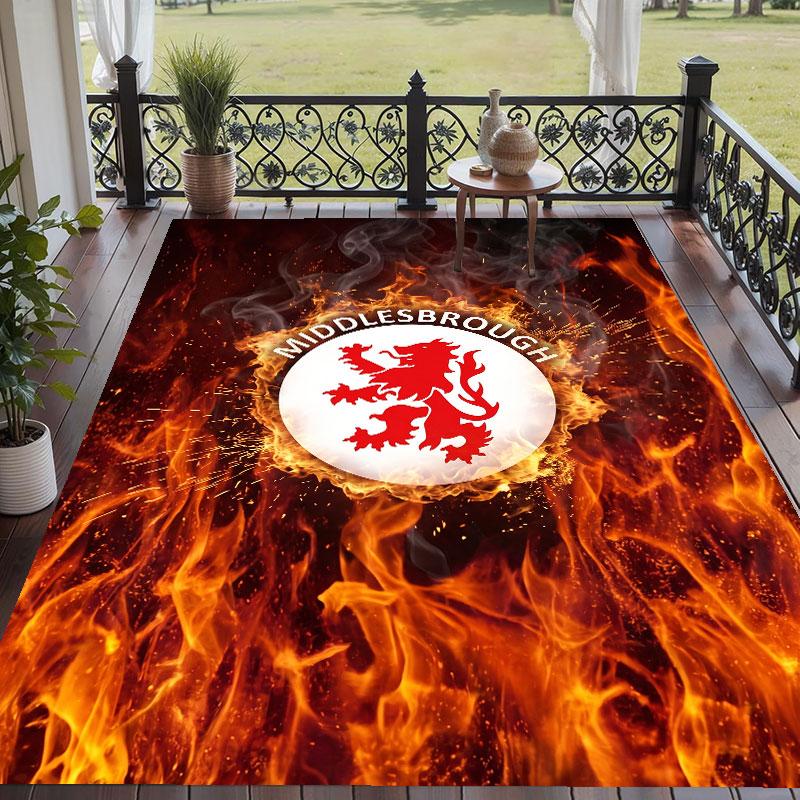 Soft Floor Carpet Middlesbrough Football Pattern Area Rug Decorative Mat For Home Room Decoration