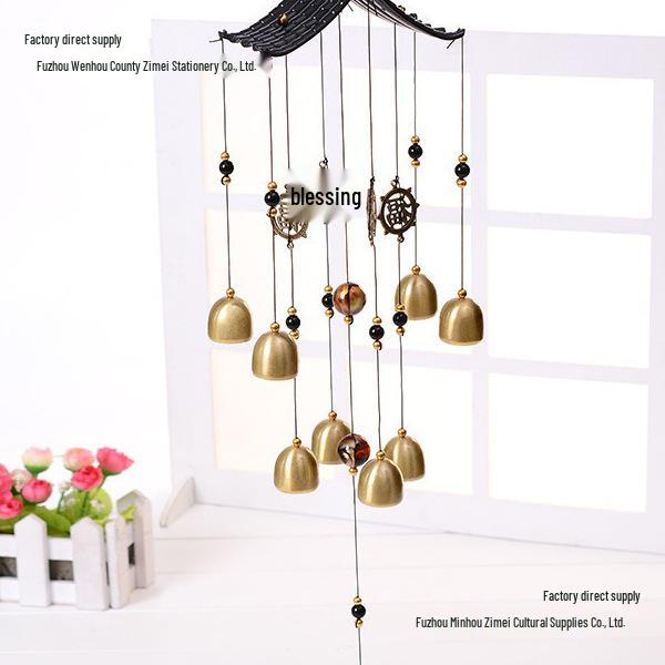Retro Copper Wind Chime Blessings - Smooth Sailing Ornament for Door, Window or Gift