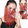 Beaded Dance Party Belly Dancing Veils Costumes Mesh Face Veil Indian Belly Dance Veil Face Veil