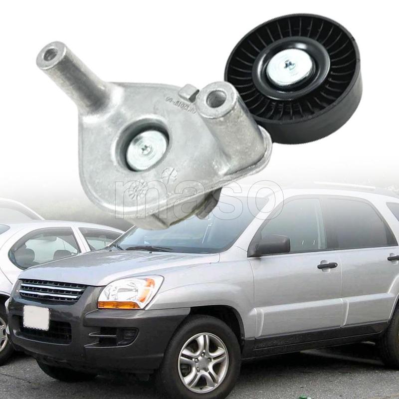 2528137120 2528137101 Натяжитель ремня в сборе с роликом для Hyundai Sonata Santa Fe Tiburon Tucson Kia Optima Sportage V6 2.7L