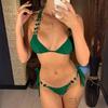 Бразильский купальник бикини с бриллиантовыми стразами, женский купальный костюм, женский купальник, комплект бикини из двух частей, купальник для купания EMA