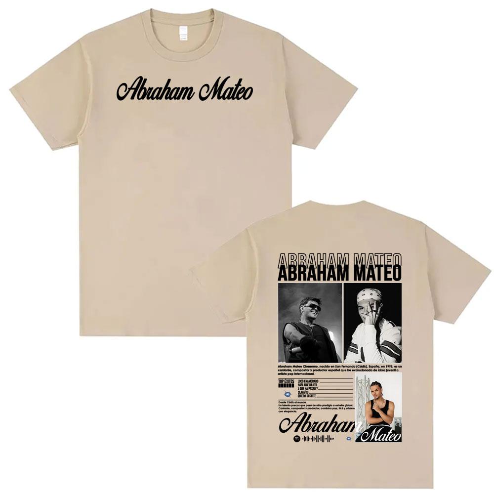 Rapper Abraham Mateo Album 2025 Tour Merch Tshirt Men Women Retro High Street Short Sleeve T Shirts Fashion 100 Cotton T Shirt
