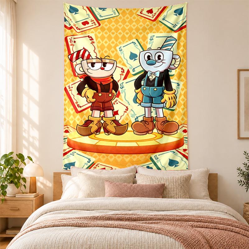 Cuphead Tapestry highquality for decorating living room bedroom dorm walls ideal as bedroom wallart orholiday gift