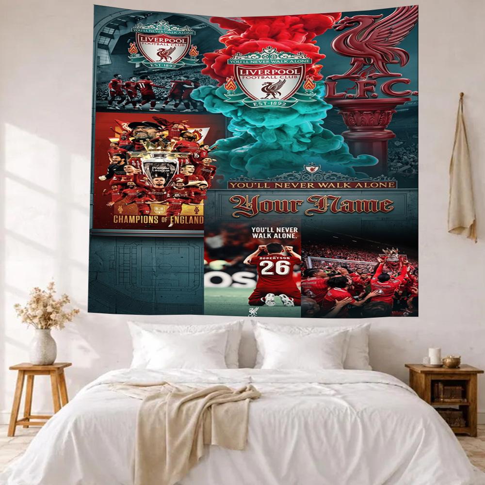 Liverpool Team Custom Your Name Wall Decor Tapestry Art For Pet Memorial Birthdaywedding Party Backdrop Family Gift