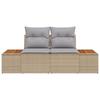 Garden Sofa Beige 184 x 62 x 85 cm Poly Rattan