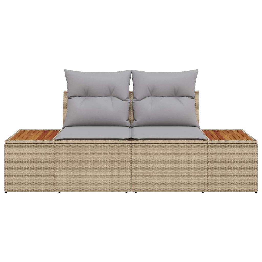 Garden Sofa Beige 184 x 62 x 85 cm Poly Rattan