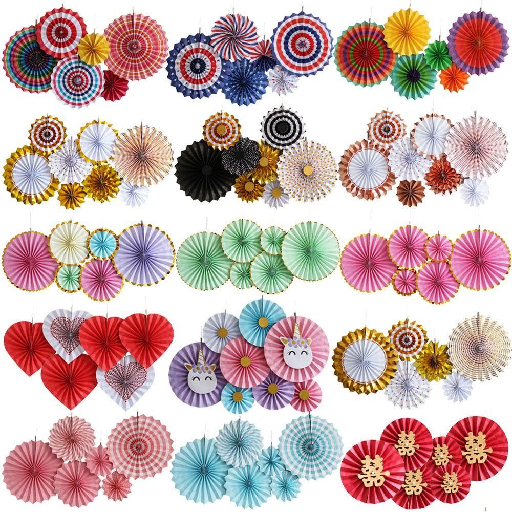 Party Decor Birthday Decor Supplies Tissue Paper Flower Paper Crafts Wedding Fans Paper Fan Flowers