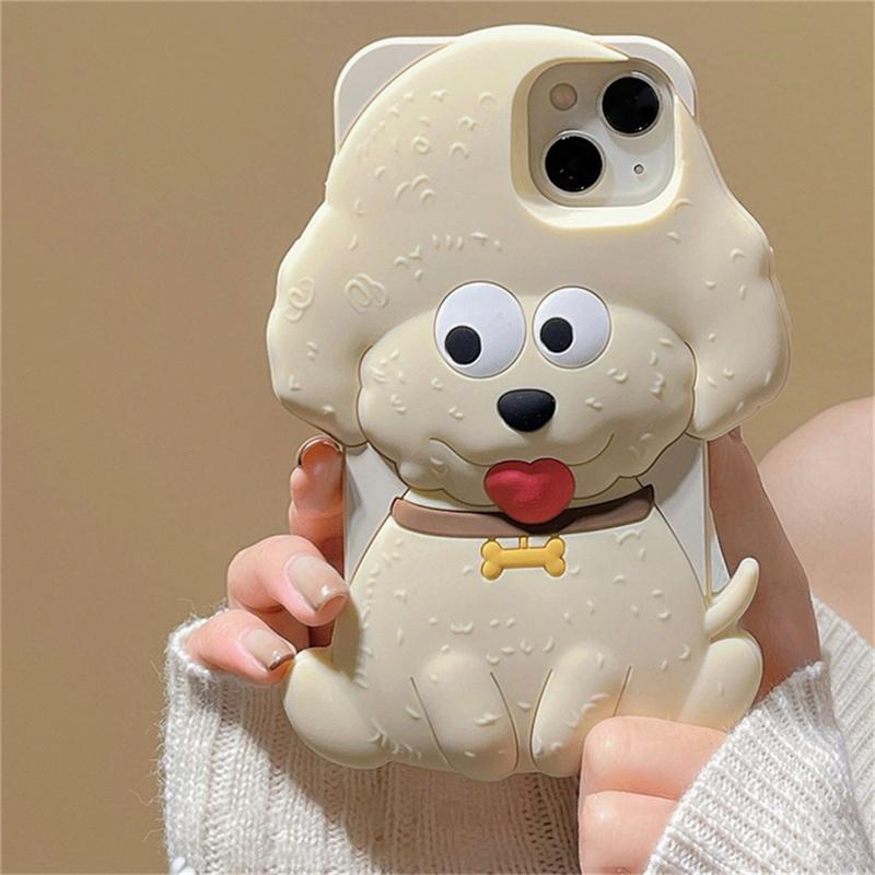 Корейский милый силиконовый чехол для телефона с 3d сердцем щенка для Iphone 14 13 12 11 Pro Max, противоударный мягкий чехол с прекрасным мультяшным рисунком