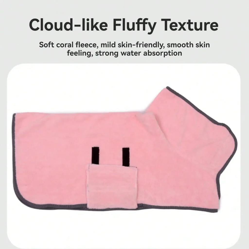 Собачий халат Супервпитывающий халат из кораллового флиса Быстро сушит шерсть, Теплый и удобный Мягкий сушильный жакет для собак
