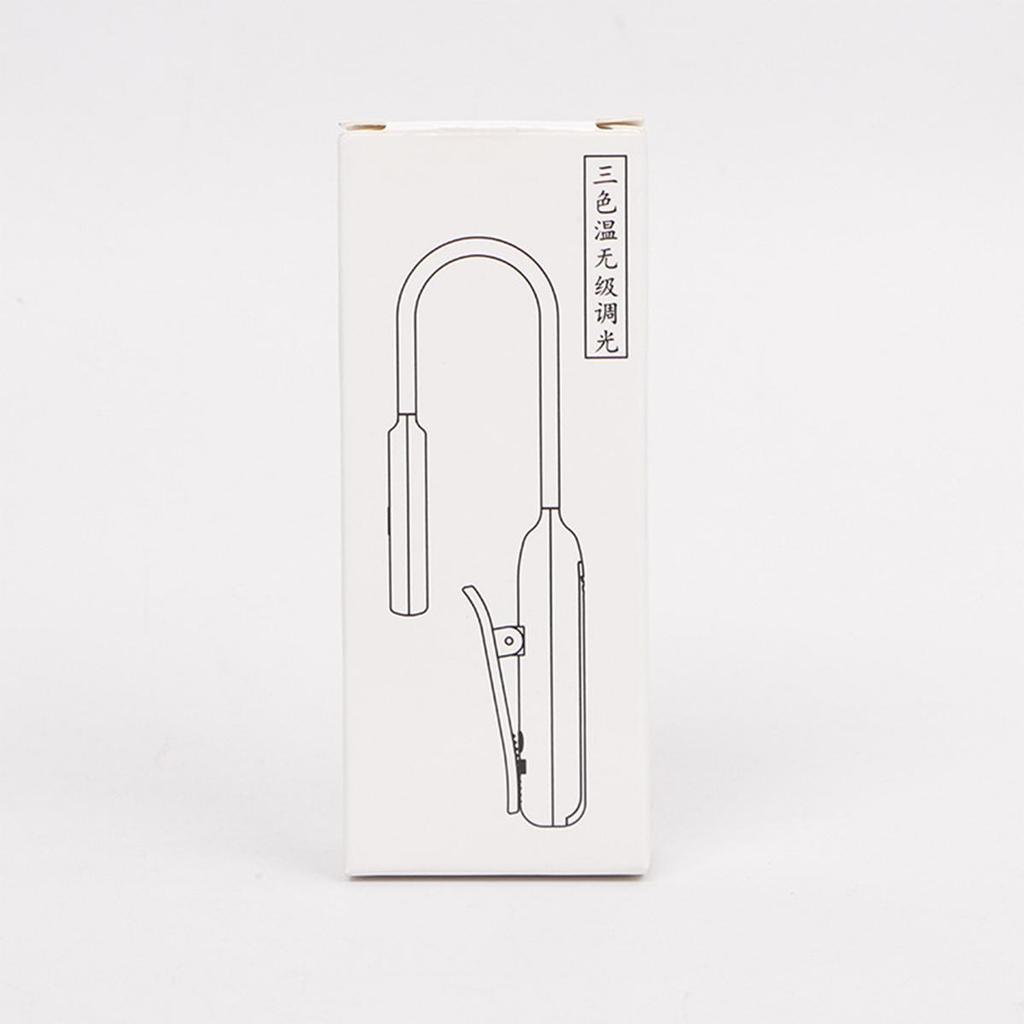 USB-перезаряжаемый мини-светодиодный светильник для чтения, пристегивающийся ночник, плавная регулировка яркости, угол обзора 360 градусов, 3 цвета, регулируемая лампа для чтения