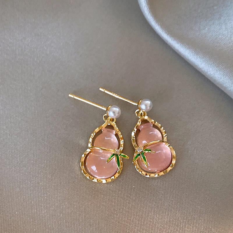 Серьги-пусеты «Серебряная игла» с вырезами в виде розовых бабочек и цирконами - Высококачественная роскошная модная бижутерия