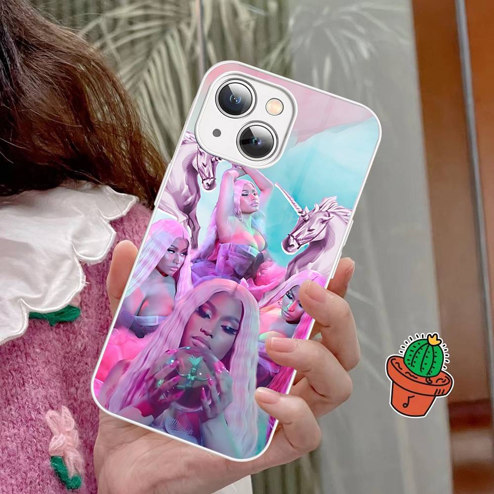 Закаленное стекло N-Nicki Singer Minaj для iPhone 14 13 12 11 Pro Mini XS MAX 14Plus X XS XR Чехлы
