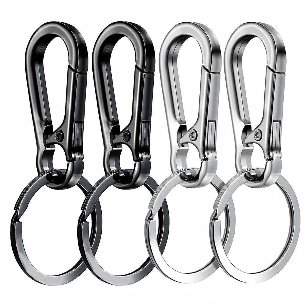 4Pcs Carabiner Clip Keychain Metal Carabiner Shape Key Ring Keyring Key Holder Clips Hook Holder Organizer for Car Keys Finder F