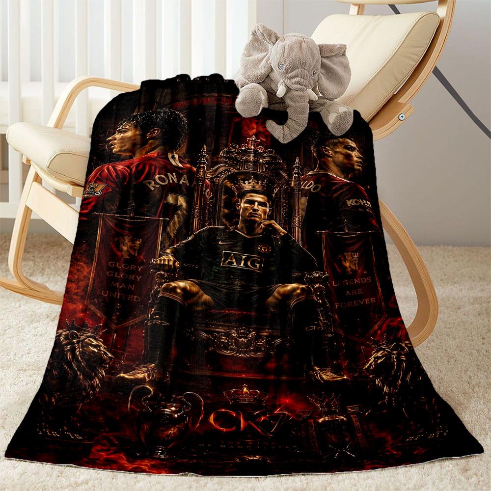 Ronaldo's Legacy Football Blanket Soft Warm Cozy Suitable for Bed Picnics Sofa for All Seasons Stylish Decor Suitable for Gifting Relatives and Friend