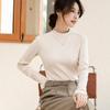 Warm Half High Collar Thick Paragraph Bottoming Shirt Women's Autumn Winter Women's High Elastic Inner Lap Long Sleeve T-shirt Female
