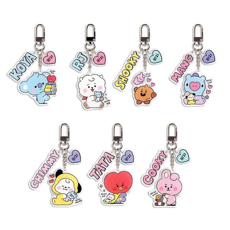 Кавайный акриловый брелок 2D подвеска для рюкзака с двусторонним узором CHIMMY COOKY KOYA TATA Аниме Подарок Игрушки