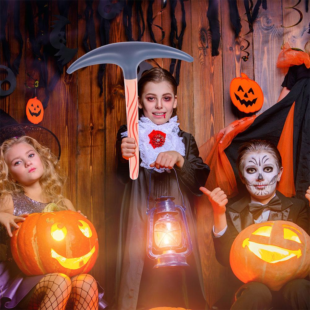 4 Pcs Kids Party Inflatable Pickaxe Toys Blowing Up Tool Halloween Birthday Costume Cosplay Accessories Pvc Interactive Family