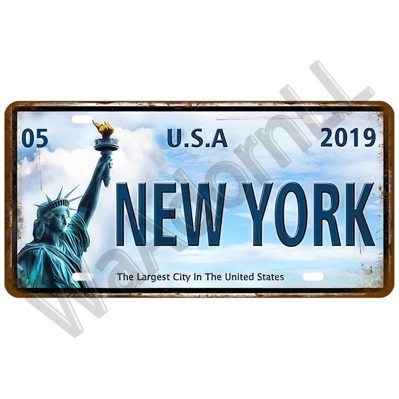 Городской штат Винтаж жестяная вывеска жесть пластина ретро металлический знак плакат для бара паба клуба мужская пещера гараж настенное украшение арт декор