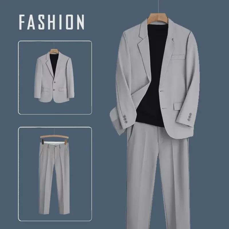 Легкие мужские деловые повседневные костюмы на весну/лето — стильные свободные куртки