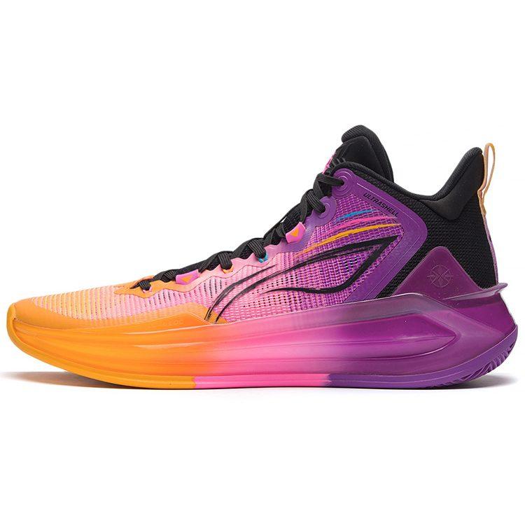 Li Ning Liren 3 Danxia Средние Высокие Баскетбольные Кроссовки Мужские Оранжевый Фиолетовый Черный ABAS091-3