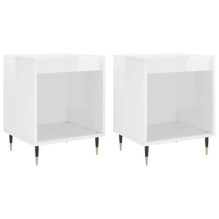 Table de chevet - Maison Exclusive - 2 pièces - Blanc brillant - 40 x 35 x 50 cm