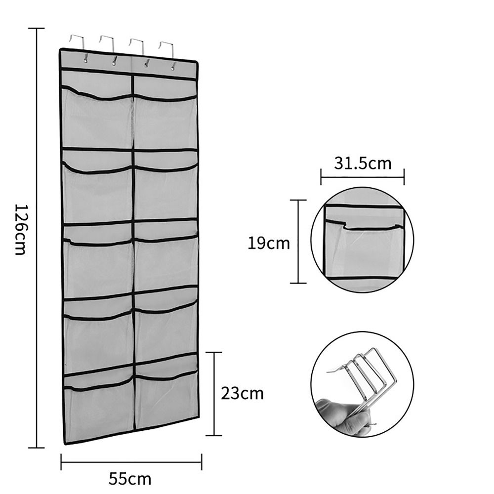 5/10 Pockets Hanging Bag with 2/4 Hooks Storage Bag Shoe Underwear Hanging Holder  for Home Dorm