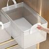 Pvc Transparent Storage Box Reinforced Handles Clothes Stackable Practical Sundries Boxes Storage Box Foldable Multi Purpose Bin