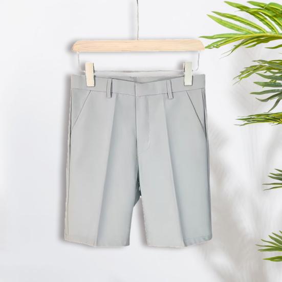 Мужской костюм, шорты со средней посадкой, на молнии с карманами, прямые широкие шорты, однотонные повседневные шорты, уличная одежда