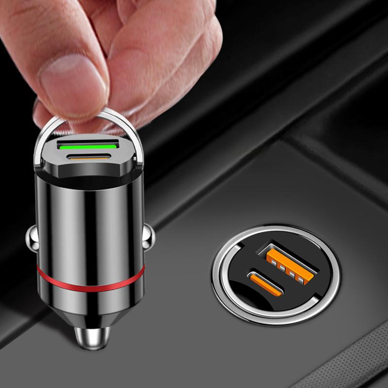 200W Mini Dual Ports Usb Car Charger Lighter Fast Charging Car Phone Charger Adapter For Iphone 13 12 Xiaomi Huawei Samsung