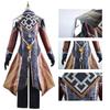 Zhongli Game   Cosplay Cos Costume Wind Cheater Anime Outfits Brown Wigs Role Play Carnival Party Men
