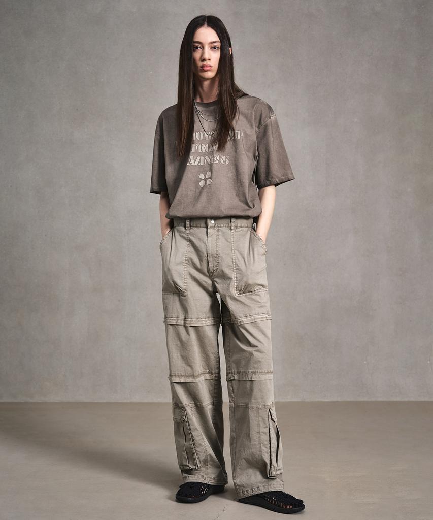 LMOOD Luna Половина футболки, окрашенная garment-dye, бежевая