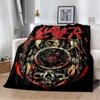 3D ретро одеяло с изображением логотипа группы Slayer, тяжелый металл, рок, мягкое плед-покрывало для дома, спальни, кровати, дивана, дорожное покрытие, подарок для ребенка