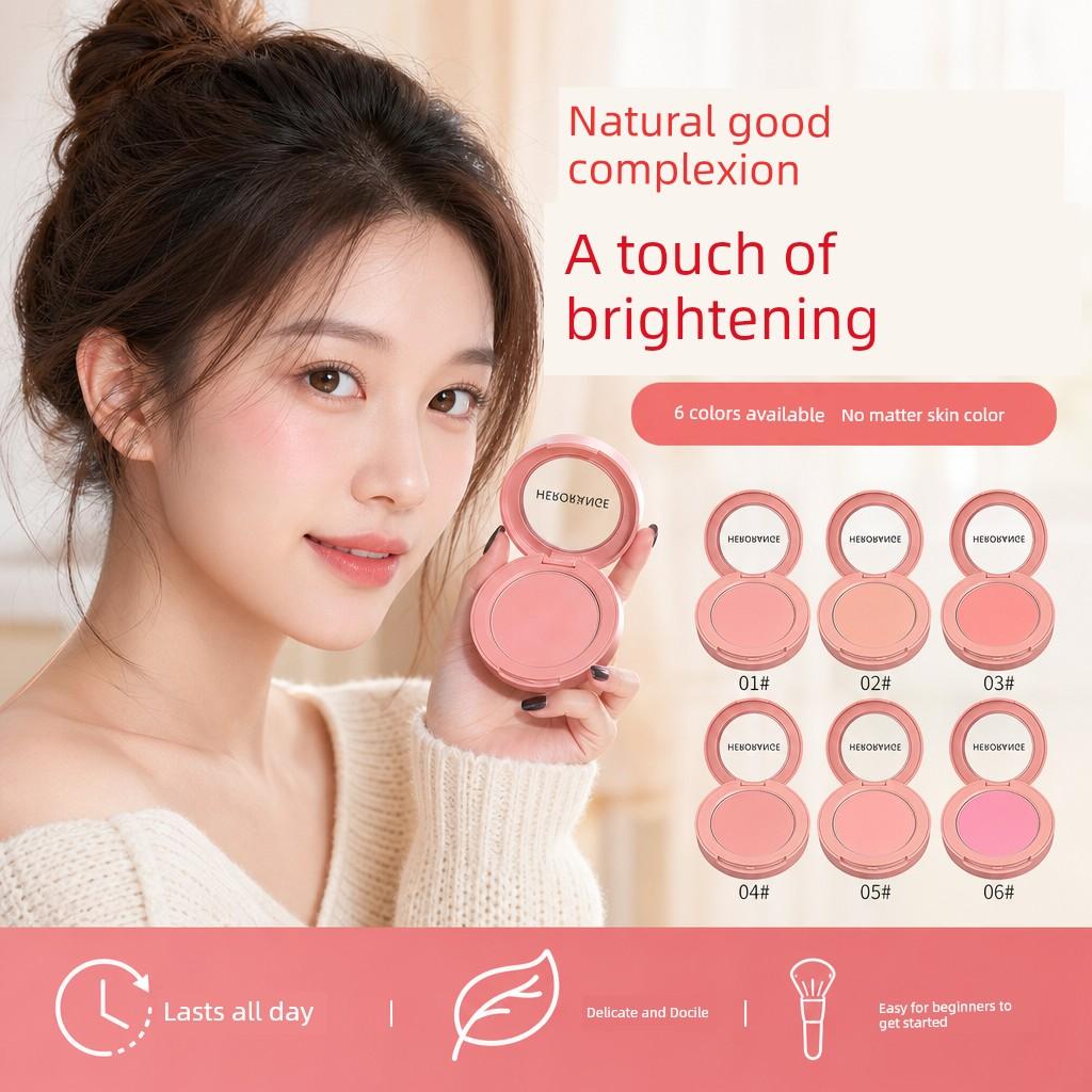 Gray Pink Blusher Plate 2024 New Arrival Low Saturation Milk Apricot Monochrome Blush Nude Makeup Matte Contractive Color Expansion Color