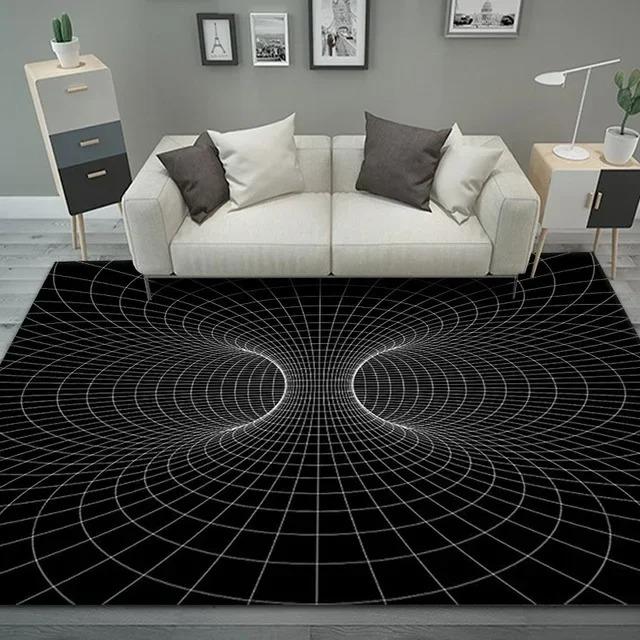 Teenager 3D Effect Vortex Illusion Carpet Entrance Living Room Bedroom Rug Geometric Optical Doormat Illusion Home Decor Mat