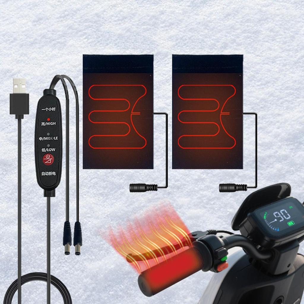 USB Электрические подогреваемые ручки руля 5V Подогреваемые ручки мотоцикла с 3 режимами температуры Зимняя Термозащита для езды