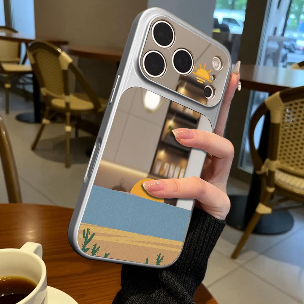 Мультяшное солнце Подходит для чехла на телефон iPhone17 16/14pro Apple 13 Pro зеркальный 15promax новая модель