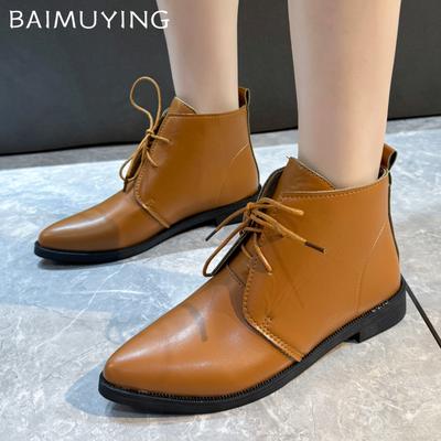 Женские ботильоны с острым носком, дизайнерские кожаные туфли на плоской подошве со шнуровкой, тренд 2025 года, новый бренд, модная классика, новые зимние ботинки Mujer