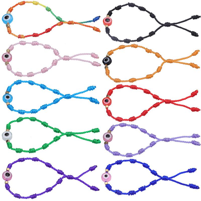 Новый плетеный браслет с Глазом Фатимы, счастливый красный и черный цвет нити, парная цепочка, ручная работа, молитвенные браслеты-манжеты, ювелирное украшение, подарок для