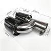 Universal Glossy 100% Real Carbon Fiber 63mm In 89mm Out Car SUV Dual Pipe Right Exhaust Pipe Tail Muffler Tip Blue