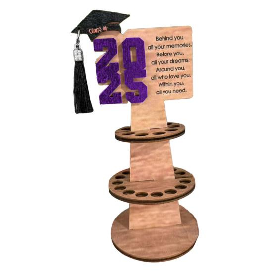 Выпускной деревянный держатель денег башня двухслойная стойка для хранения денег класс 2025 выпускников денежный подарок выпускной вечер украшение рабочего стола