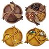 3 Pcs Goldfish Appetizer Plate Wood Goldfish Puzzle Nut Food Tray Rustic Serving Plate for Fruits Nuts Snacks Candies