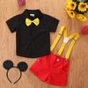 Formemory Mouse Costume, Kids' Cosplay, Baby Clothes, Halloween, Christmas, Cute, Amusement Park Gift, Deluxe 5-Piece Set (Shirt, Bib Pants, Hair