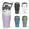 TYESO Tumbler with 1050ml Vacuum Wide Large Direct Perfect for and Outdoor Purple Straw, Coffee/Water Bottle/Thermos, Insulated, Handled, Insulated,