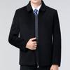 Men's Short Double-sided Cashmere Coat, Winter Thickened Woolen Woolen Jacket, Middle-aged Dad Lapel Woolen Coat