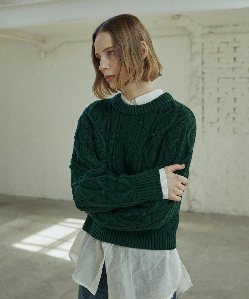 YUPPE Bell Cable Knit_Green