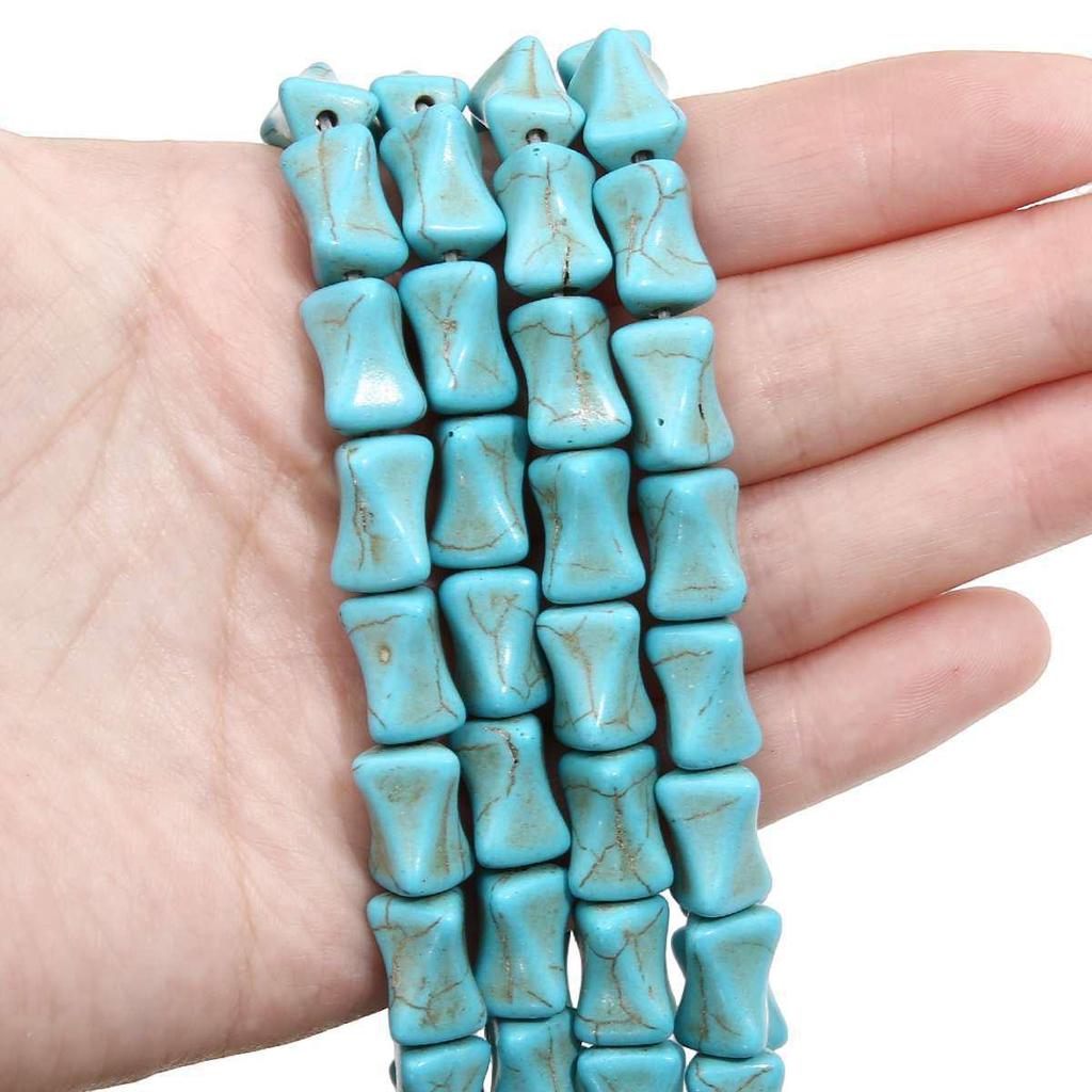Synthetic Blue Turquoise DIY Jewelry Twisted and Special-Shaped Beads with Abacus and Animal Spacer Styles