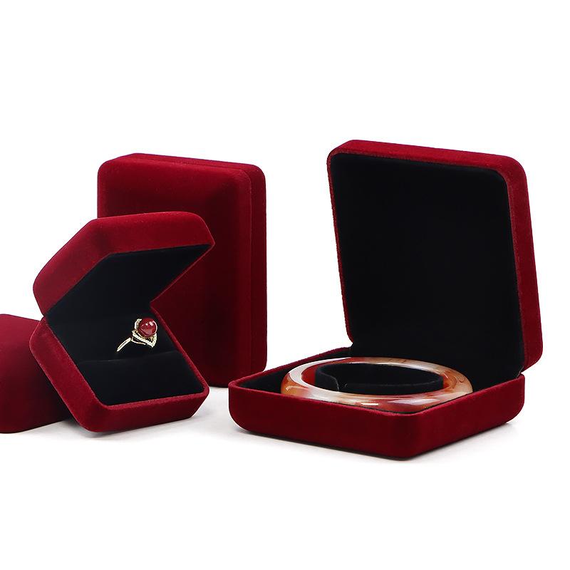 High end velvet iron box jewelry box, gold jewelry jade gift ring box, necklace bracelet jewelry packaging box