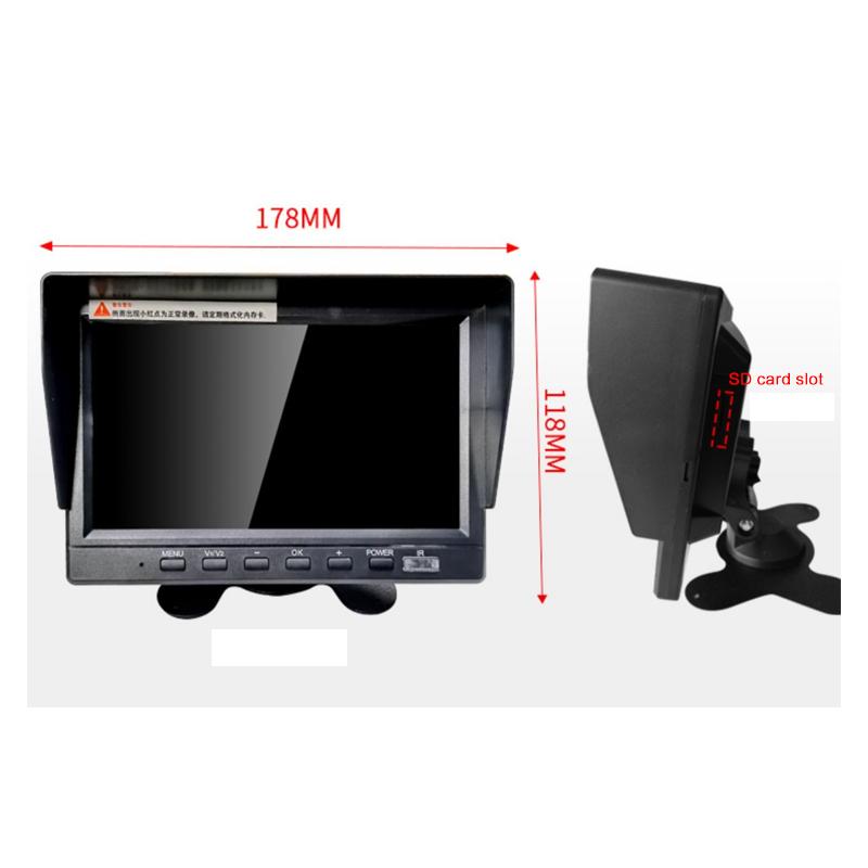 Wireless 7" Monitor HD Rear View Backup Reverse Camera Kit For Truck Trailer Bus