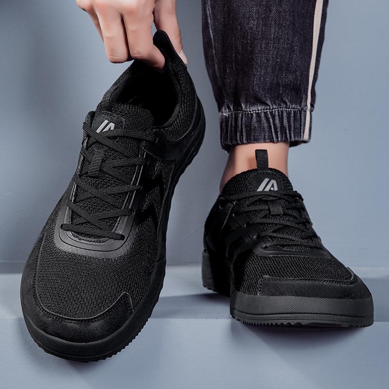 Модные новые унисекс широкие туфли дышащая сетка мужские босые туфли с широким носком брендовые балетки мягкие нулевая подошва кроссовки с широким носком большой размер